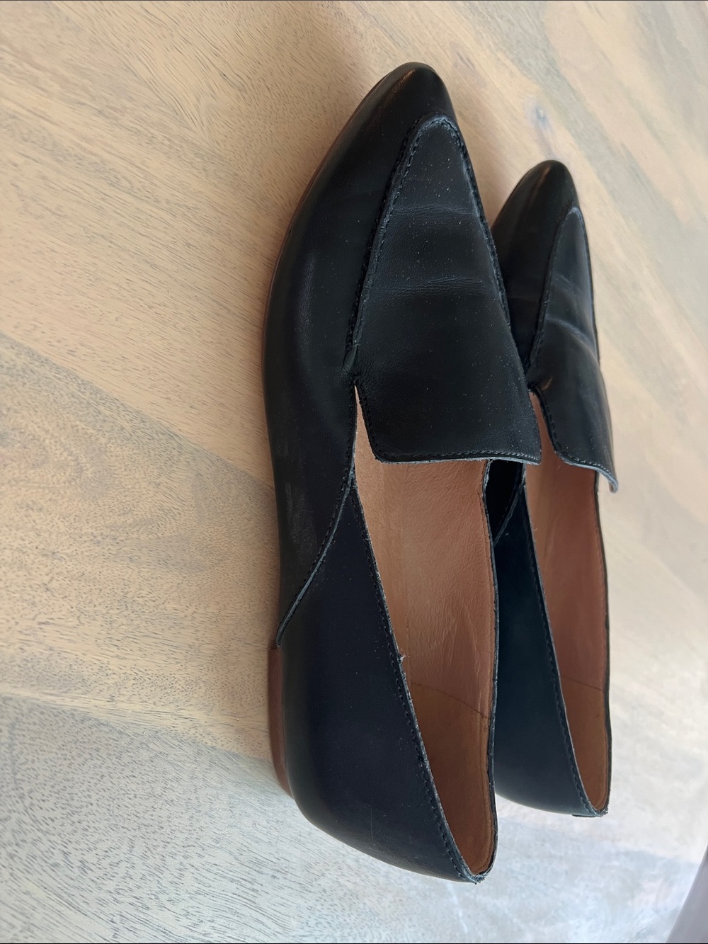 Madewell Black Pointed Leather Loafers
